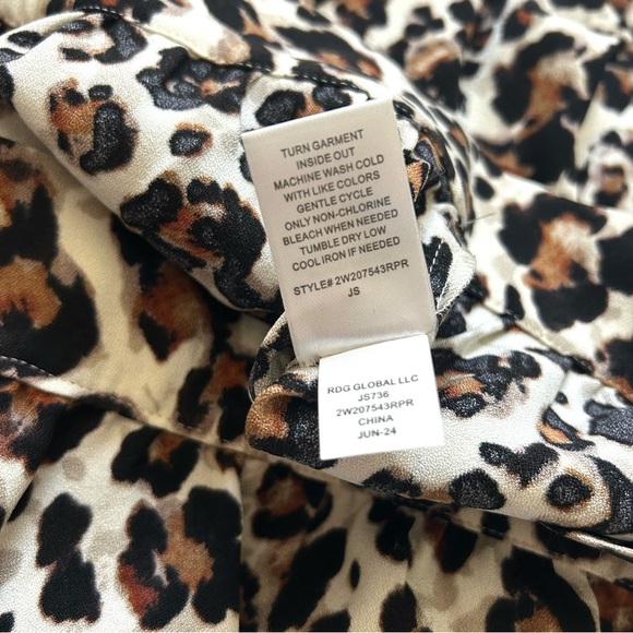 Rachel Roy Leopard Blouse Jacket Shirt Top Cropped NWT Brown Size Extra Large XL - Picture 9 of 10